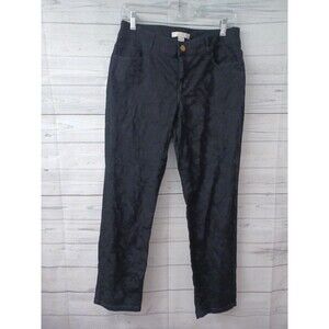 Chicos Pants Black Jacquard Stretch Size 0.5  Small